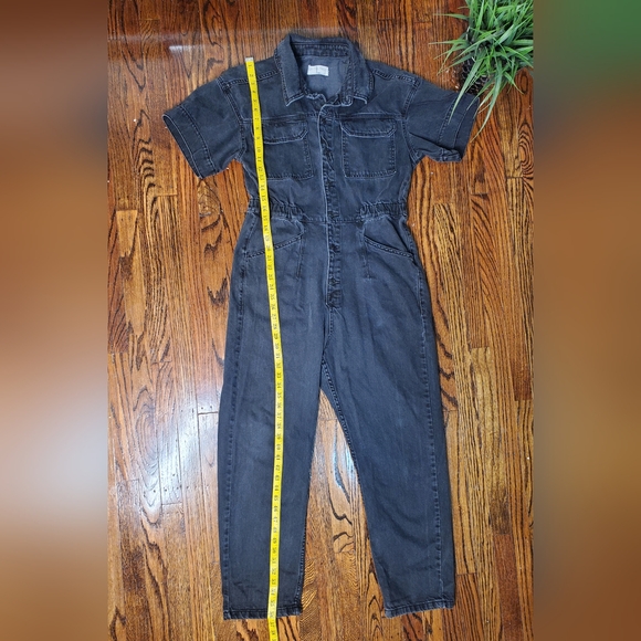 Free People We The Free Marci Wimen's Coverall Jumpsuit Black Denim Size L - Picture 8 of 14
